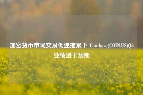 加密货币市场交易低迷拖累下 Coinbase(COIN.US)Q3业绩逊于预期