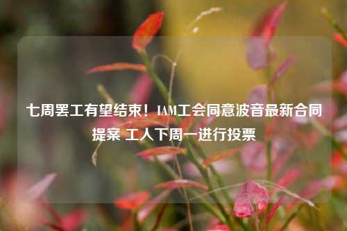 七周罢工有望结束！IAM工会同意波音最新合同提案 工人下周一进行投票