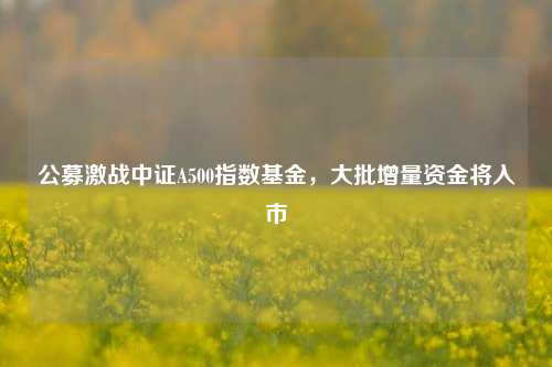 公募激战中证A500指数基金，大批增量资金将入市