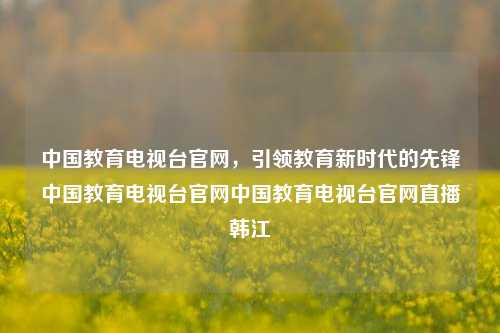 中国教育电视台官网，引领教育新时代的先锋中国教育电视台官网中国教育电视台官网直播韩江