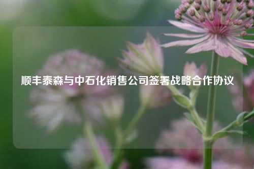 顺丰泰森与中石化销售公司签署战略合作协议