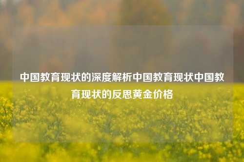 中国教育现状的深度解析中国教育现状中国教育现状的反思黄金价格