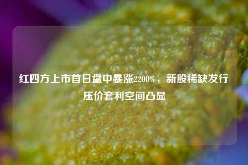 红四方上市首日盘中暴涨2200%，新股稀缺发行压价套利空间凸显