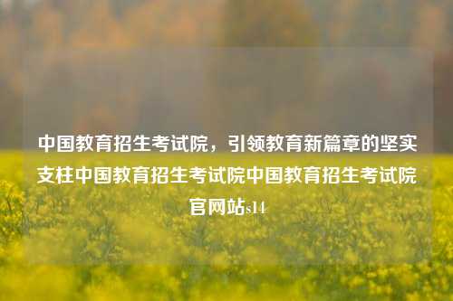 中国教育招生考试院，引领教育新篇章的坚实支柱中国教育招生考试院中国教育招生考试院官网站s14