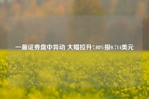 一盈证券盘中异动 大幅拉升7.08%报0.714美元