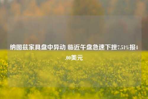 纳图兹家具盘中异动 临近午盘急速下挫7.51%报4.00美元