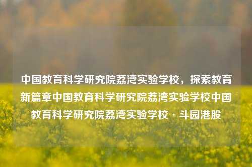 中国教育科学研究院荔湾实验学校，探索教育新篇章中国教育科学研究院荔湾实验学校中国教育科学研究院荔湾实验学校·斗园港股