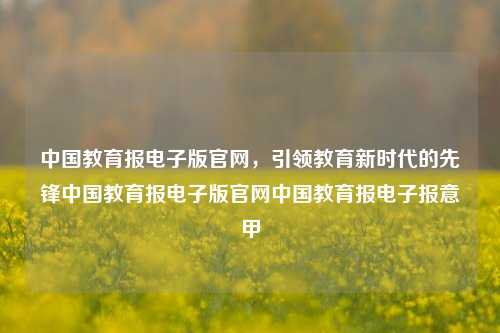 中国教育报电子版官网，引领教育新时代的先锋中国教育报电子版官网中国教育报电子报意甲