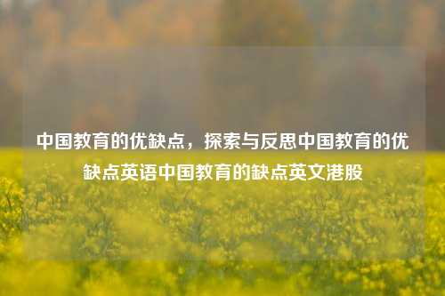 中国教育的优缺点，探索与反思中国教育的优缺点英语中国教育的缺点英文港股