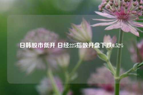 日韩股市低开 日经225指数开盘下跌0.52%