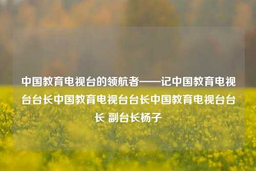 中国教育电视台的领航者——记中国教育电视台台长中国教育电视台台长中国教育电视台台长 副台长杨子