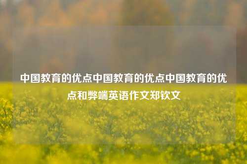 中国教育的优点中国教育的优点中国教育的优点和弊端英语作文郑钦文