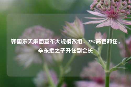 韩国乐天集团宣布大规模改组，22%高管卸任，辛东斌之子升任副会长