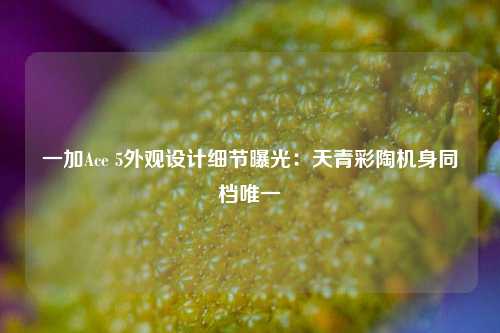 一加Ace 5外观设计细节曝光：天青彩陶机身同档唯一