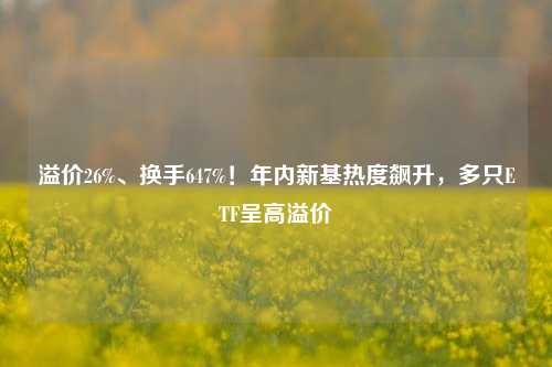 溢价26%、换手647%！年内新基热度飙升，多只ETF呈高溢价