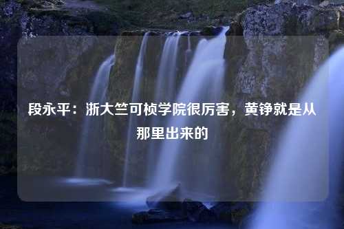 段永平：浙大竺可桢学院很厉害，黄铮就是从那里出来的